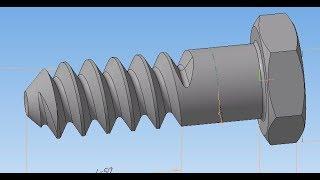 Компас 3D уроки - Болт с резьбой по ГОСТ (Параметризация и добавление в свою библиотеку)