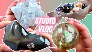  CRYSTAL STUDIO VLOG  SV065 + pack crystal orders with me! NEW mystery crystals!