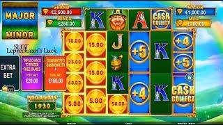 Mr Clover Leprechaun's Luck  SLOT Extra Bet Bonus x3 Chances + Cash Collect Statis Symbol 