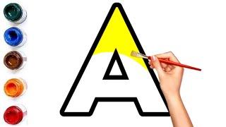 Let's Learn to Draw and Paint Alphabet Letters A to Z for Kids // Easy Step by Step Drawing Tutorial