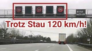 GEFAHR! - A1: Schilderbrücke zeigt 120 km/h trotz Stau (#autobahnnothelfer, 17.12.24, 11:43 h)