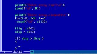 Find First and Second Biggest In An Array, Without Sorting It: C