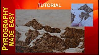 Wood Burning – Snowy Mountain - pyrography tutorial (Mt. Shuksan, WA)