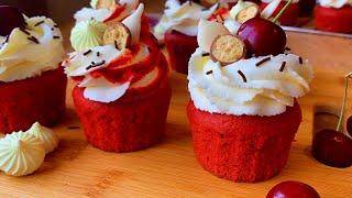 Капкейки "Красный Бархат" Новогодний десерт. Сладости на праздник // Cupcakes "Red Velvet"