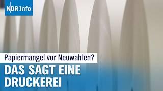 Ampel-Aus und Neuwahlen: Papierindustrie rüstet sich für vorgezogene Wahl | NDR Info