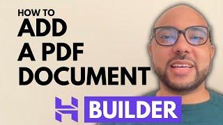 How to Add a PDF Document in Hostinger Website Builder