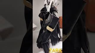 ZARA  black leather gloves  okt 23 ⭐#fashion #outfit #zara #glamour