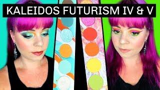 NEW! Kaleidos makeup Futurism IV and V palettes | Electro-turquoise and VR Neon