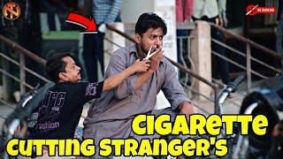 Cutting Stranger's Cig@rette Prank - Stop Smoking  - Public Service Message -  New Talent