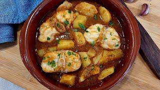 Guiso de rape con patatas. Receta de los HERMANOS TORRES