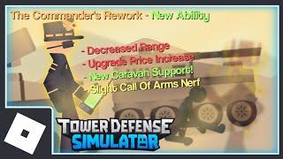 The Commander's HUGE REWORK (New Secondary Ability) - Tower Defense Simulator - Animation