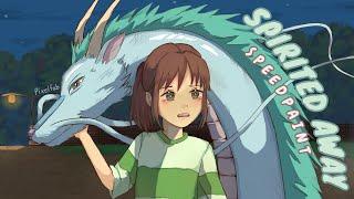 Drawing Chihiro & Haku (Spirited Away) in my own art-style || Krita Speedpaint