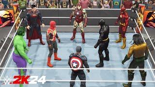 Top Avengers & DC Superheroes in Battle Royale Match - WWE 2K24 - PS5 [4K 60FPS]