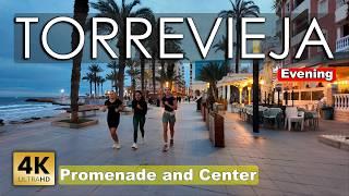 Torrevieja - Evening Promenade and Center 2025 - Spain | Costa Blanca - Walking tour [4k 60fps]