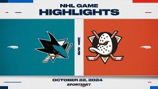 NHL Highlights | Sharks vs. Ducks - October 22, 2024