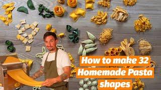 EASY 32 Homemade Pasta shapes from scratch with Mateo The Pasta Man