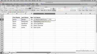 Microsoft Excel Tutorial: CONCATENATE Function