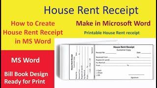 Make Printable House Rent Receipt  in MS Word | Word Tutorial |