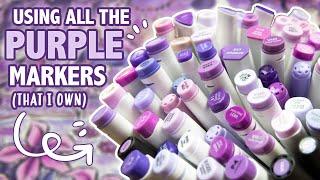 It's.. PURPLE! | Using Every Single Purple Marker I Own in One Drawing