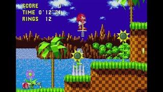 Sonic Hack Walkthrough - Sonic On A Pogo-Stick in Green Hill Zone (Knuckles)