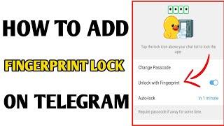 How To Add Fingerprint Lock On Telegram // How To Enable Lock On Telegram