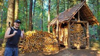 Splitting & Stacking My Firewood Haul & Other Chores at My Cabin