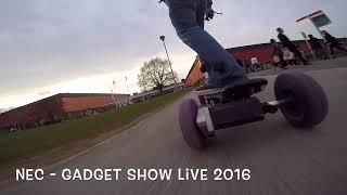 Evolve Skateboards Rolling with Jason Bradbury and Ortis Deley Gadget Show Live 16