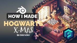 X-Mas at Hogwarts in Blender - 3D Modeling Process | Polygon Runway