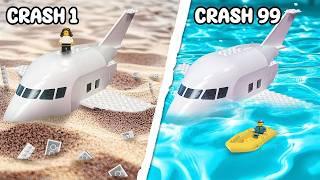 I CRASHED the BIGGEST LEGO PLANE | 10 vs 1000 pieces LEGO CRASH