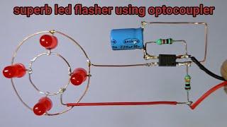 optocoupler led blinker strobe light effect || superb led flasher || pic817 optocoupler