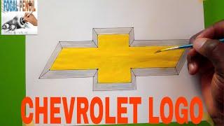 How to draw Chevrolet car logo. ( Focal pencil/