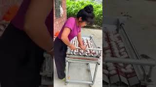 Removing silkworm cocoons from the mold - the process of making silk