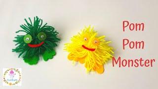 Pom Pom Monster | Easy Crafts for Beginners | Aureliarts