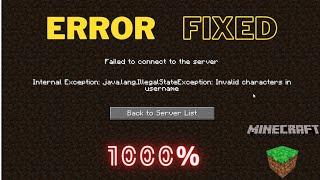 How to fix internal exception java lang illegalstateexception invalid characters in username 2023