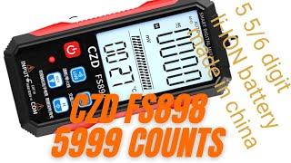 CZD FS898 CATIII600V SMART DETECT DIGITAL MULTIMETER 5999 COUNTS 5 5/6 DIGIT.