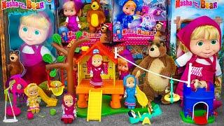 80 Minutes Satisfying with Unboxing Cute Masha and The Bear Tree House Set, Masha Colourful Dolls