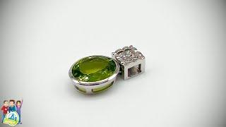 Peridot Goldanhänger mit Diamanten - P12