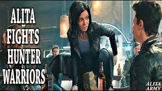 Alita vs Hunter-Warriors fight scene in the Kanas Bar (2019) Alita: Battle Angel Original Movie Clip