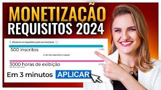 COMO MONETIZAR o CANAL +RÁPIDO em 2024! (GUIA ATUALIZADO)