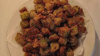 Cooking Mom's Lunch - Fried Okra, Stewed Potatoes & Cucumbers