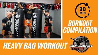 30 Minute Muay Thai Kickboxing Heavy Bag Workout  - Burnout Compilation 2024  #1