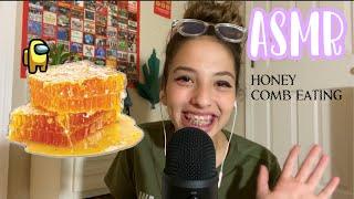 ASMR eating honeycomb  (among us giveaway CLOSED)