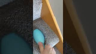 Best way to get matted down carpet on stairs fluffy again. #carpet #vacuum #diy #transformation