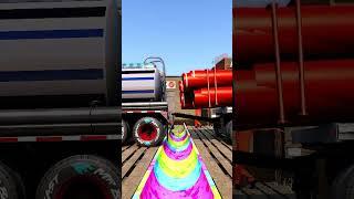 Truck Tow Trailers vs Reverse Speed Bump #short #beamng #beamngdrive #trucksvs