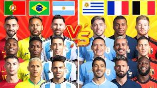 Portugal Brazil Argentina  Uruguay France Belgium  Ultimate Trio Comparison 