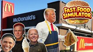 US Presidents work at McDonald's | Presidents Play Fast Food Simulator 2