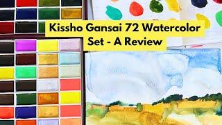 Review of the 72 color set of Kissho Gansai paints including swatching and process