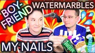 My Boyfriend Watermarbles my Nails WITH BEER?!