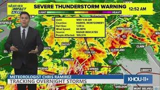 Weather Impact Alert: Severe Thunderstorm Warning for Harris, Montgomery counties until 1:30 a.m.