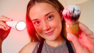 ASMR MEN'S SHAVE WASH & CUT Roleplay! Red Light Therapy, Oil Temple Massage